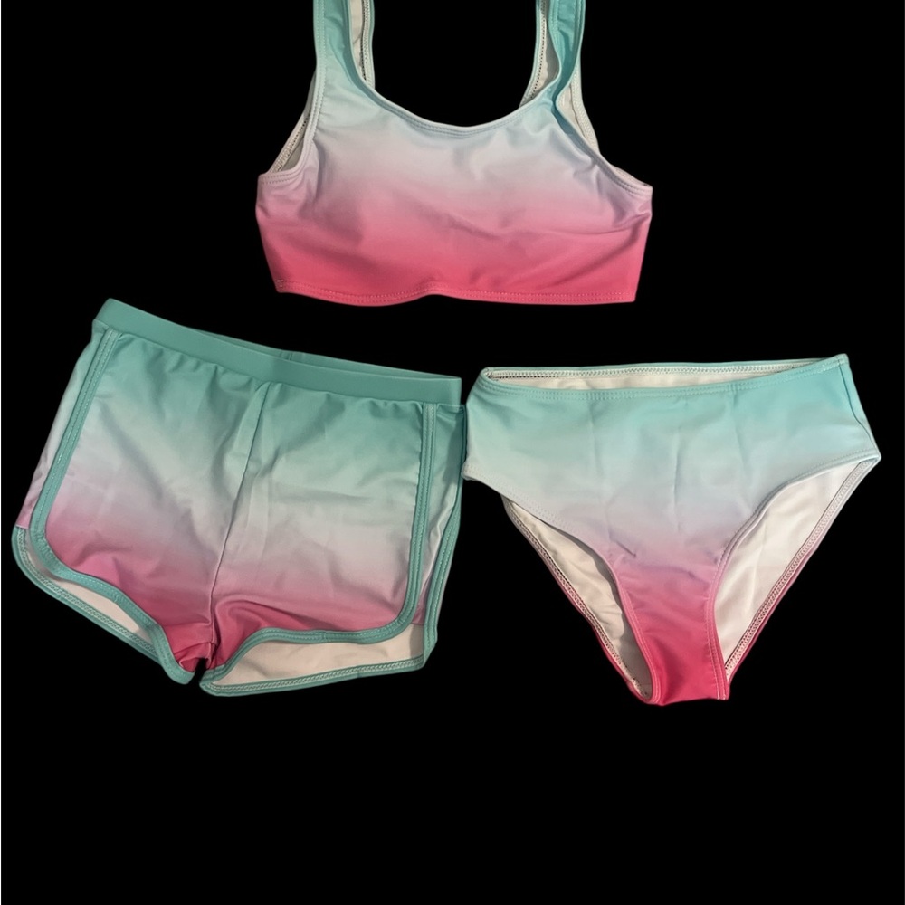 SHEIN Kids Swim Bikini Set - Pink and Blue Ombre